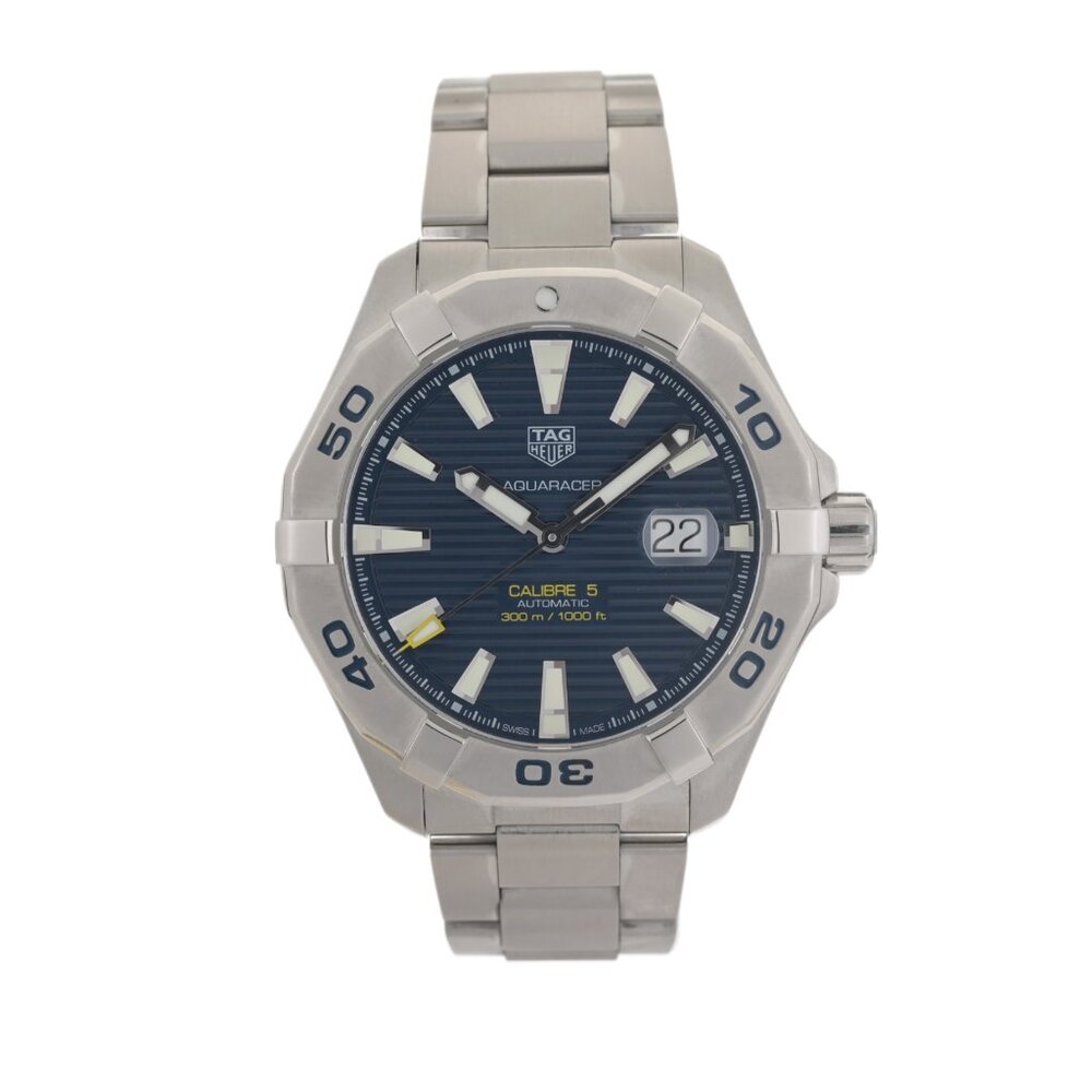 TAG Heuer Aquaracer Calibre 5 WAY2012 Blue Motif Dial 43mm Men's Watch +B&P